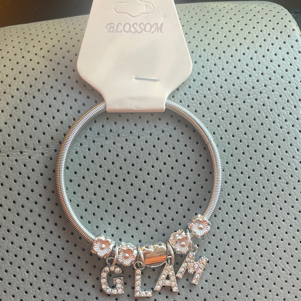 Silver Charm Bracelet with Initials. GLAM